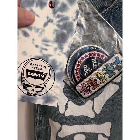 Levi's X Grateful Dead Collab 501 Men's Big E Jeans 36x32 Comes w/Patches Rare - Picture 4 of 13